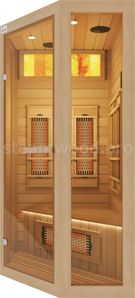 Одноместная угловая инфракрасная сауна Comfort из кедра с керамическими излучателями