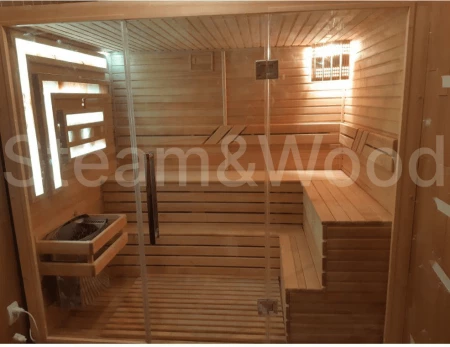 Четырехместная финская сауна Luxury из кедра